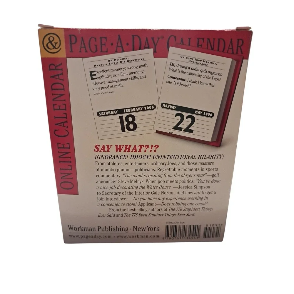 The 365 Stupidest Things Ever‎ Said 2006 Page-A-Day Desk Calendar NIB